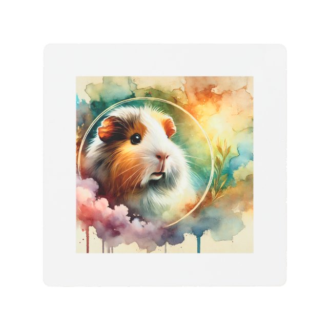 Impresión En Metal Guinea Pig in a Serene Meadow 160724AREF260 - Wate (Anverso)