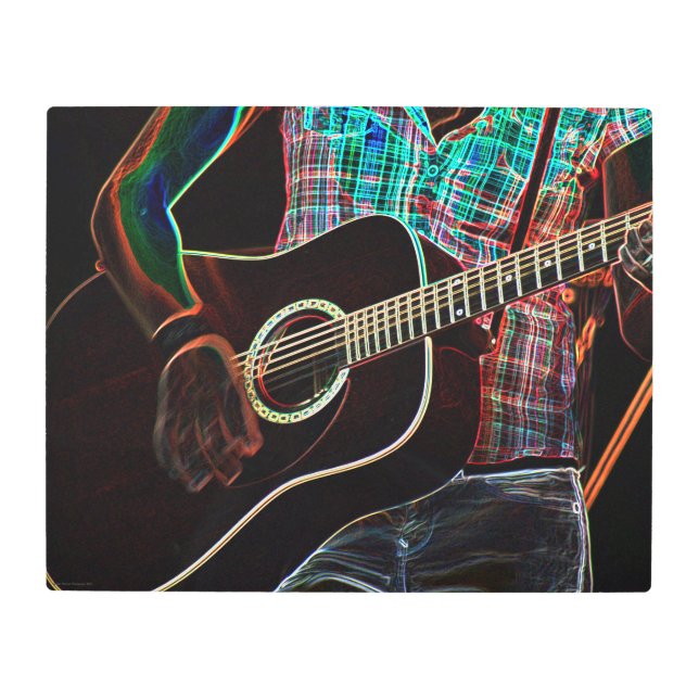 Impresión En Metal Guitarra 1 20x16 (50x40cm) wamem (Anverso)