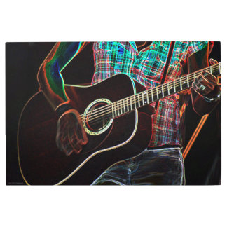 Impresión En Metal Guitarra 1 36x24 (90x60cm) wamecna