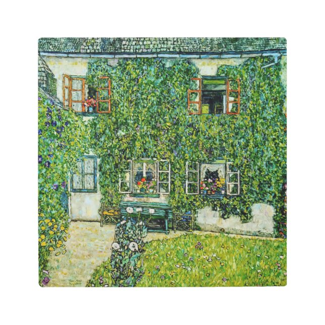 Impresión En Metal Gustav Klimt - La Casa de la Guardia (Anverso)