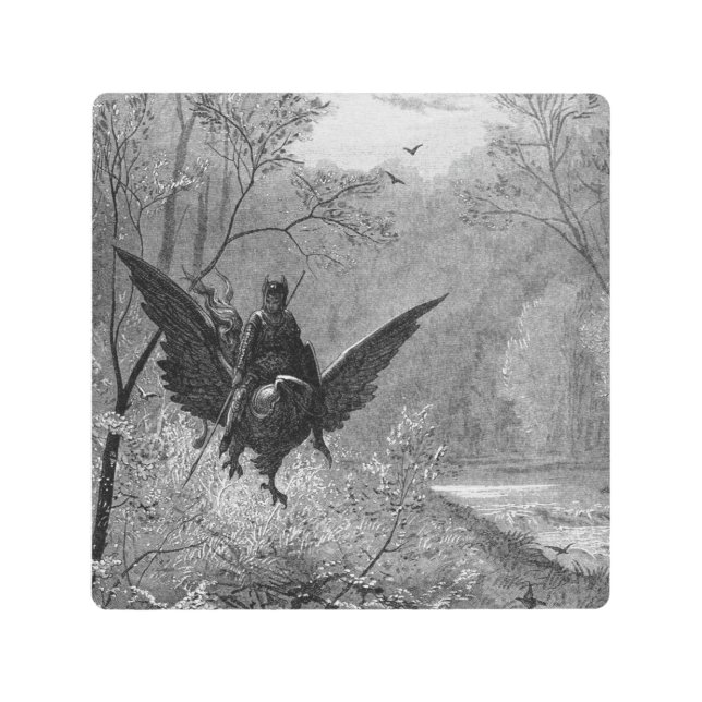 Impresión En Metal Gustave Dore - Orlando Furioso (Anverso)