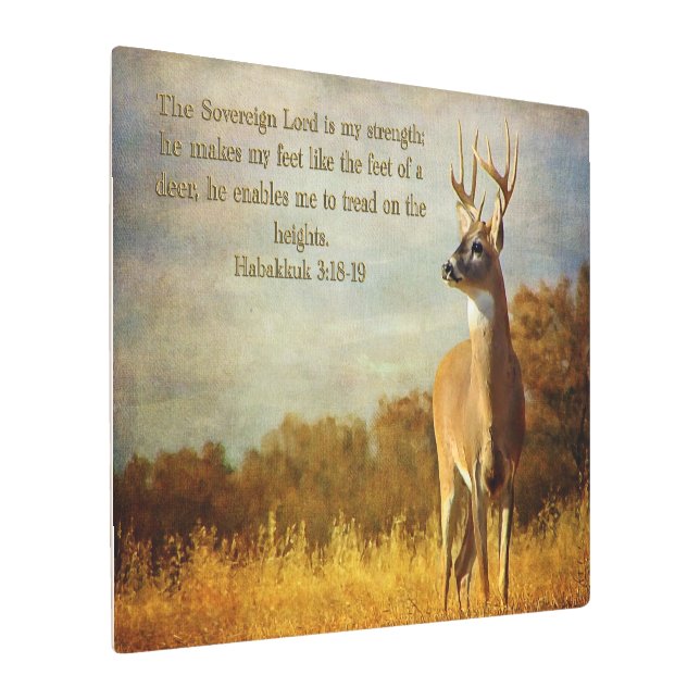 Impresión En Metal Habakkuk 3:18 Inspirador (Angulado)