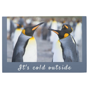 Impresión En Metal Hace frío afuera de la foto del Rey Pingüino con t