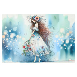 Impresión En Metal Hada de flores etéreas en el paisaje acuático