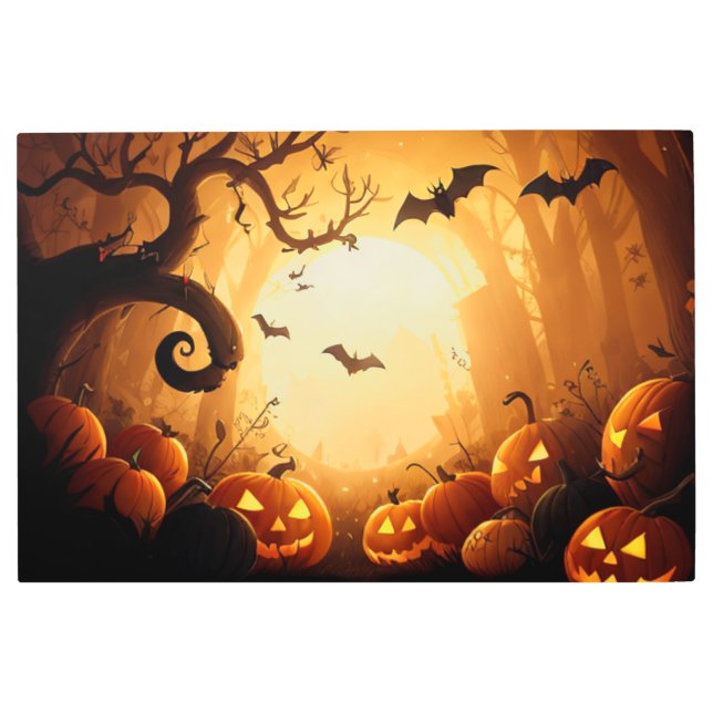 Impresión En Metal Halloween/Bat/Calabaza/Caída (Anverso)