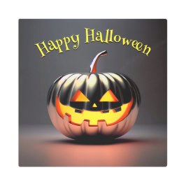 Impresión En Metal Halloween de calabaza brillante