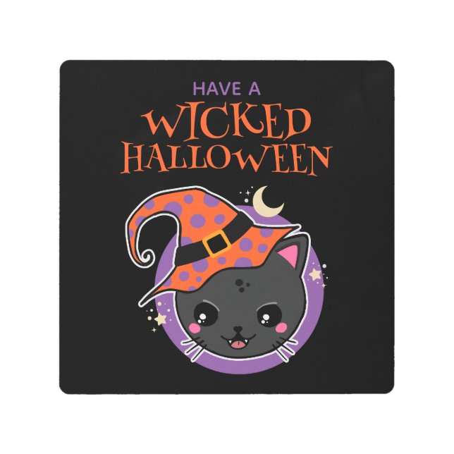 Impresión En Metal Halloween de Kawaii Witch (Anverso)