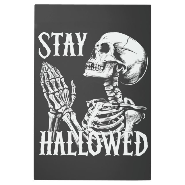 Impresión En Metal Halloween: Manos del esqueleto rezando sagradas (Anverso)