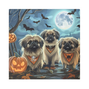 Impresión En Metal Halloween Pekingese Spooki