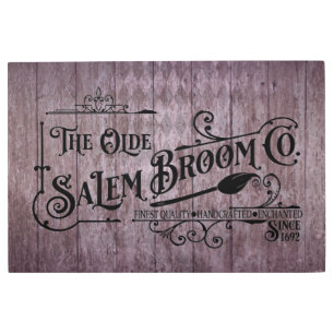 Impresión En Metal Halloween Purple Grunge Gothic Salem Broom Company
