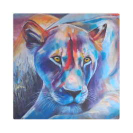 Impresión En Metal Hand Painted Wild Cat Portrait