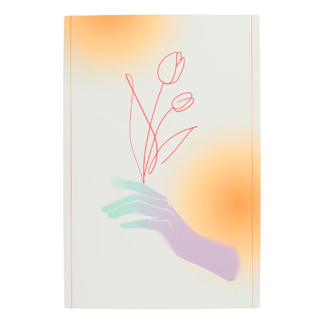 Impresión En Metal Hand with Tulip (Anverso)