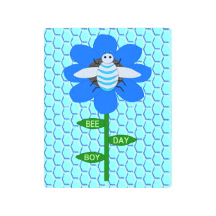 Impresión En Metal Happy Bee Day Boy Blue Birthday Bumblebee