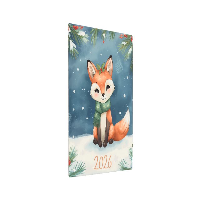 Impresión En Metal happy new year 2026 cute fox metal art (Angulado)