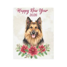 Impresión En Metal Happy New Year 2026 Dog Metal Print