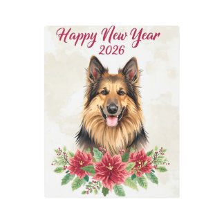 Impresión En Metal Happy New Year 2026 Dog Metal Print