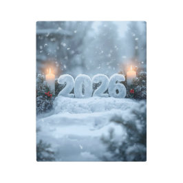 Impresión En Metal happy new year 2026 snowy glow