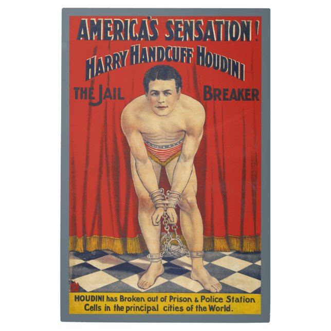 Impresión En Metal Harry Handcuff Houdini, el inventor de la cárcel (Anverso)