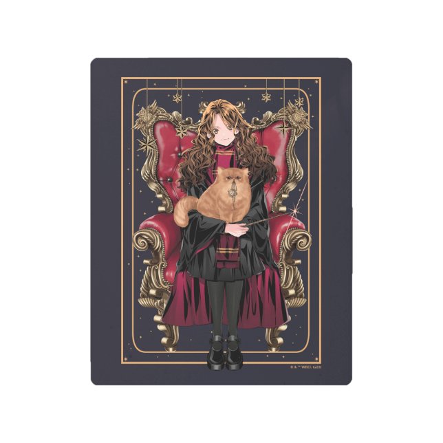 Impresión En Metal HARRY POTTER™ | Anime Hermione Granger Seated (Anverso)