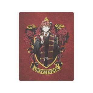 Impresión En Metal HARRY POTTER™   Anime Ron Weasley House Escudo