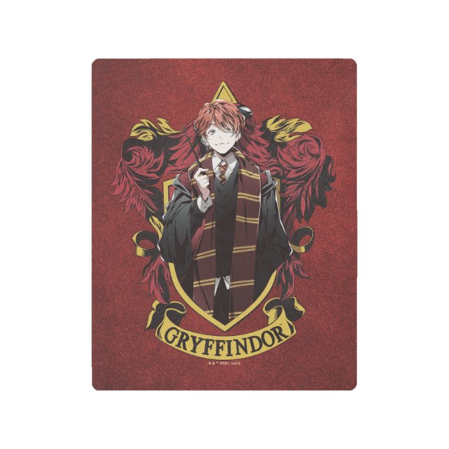 Impresión En Metal HARRY POTTER™ | Anime Ron Weasley House Escudo (Anverso)