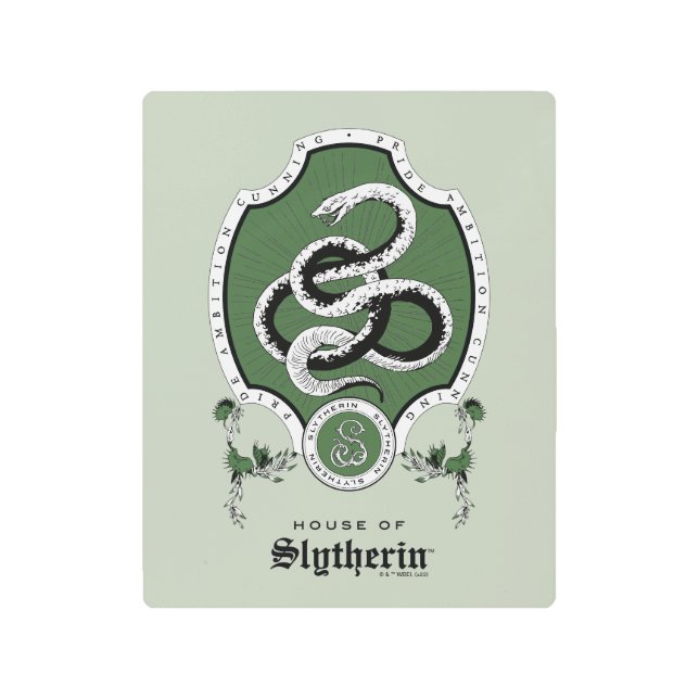 Impresión En Metal HARRY POTTER™ | Delicate Sketch SLYTHERIN™ Crest (Anverso)