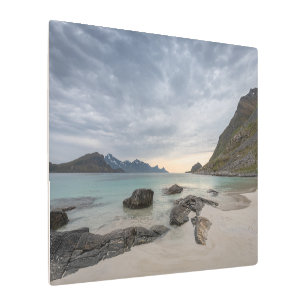 Impresión En Metal Haukland Beach Lofoten