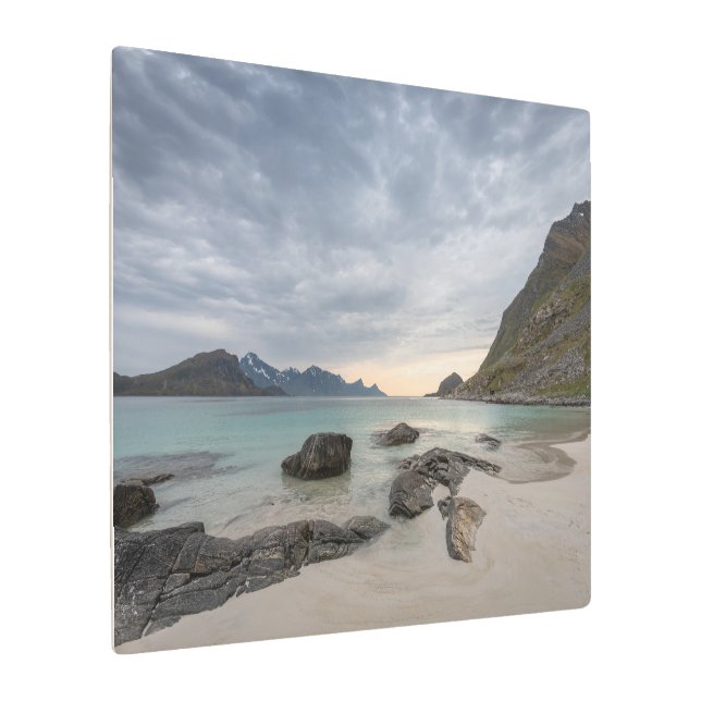 Impresión En Metal Haukland Beach Lofoten (Angulado)