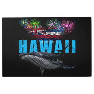 IMPRESIÓN EN METAL HAWAII NYE POLYNESIAN TRIBAL HUMPBACK