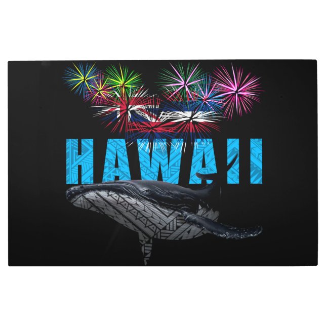 IMPRESIÓN EN METAL HAWAII NYE POLYNESIAN TRIBAL HUMPBACK (Anverso)