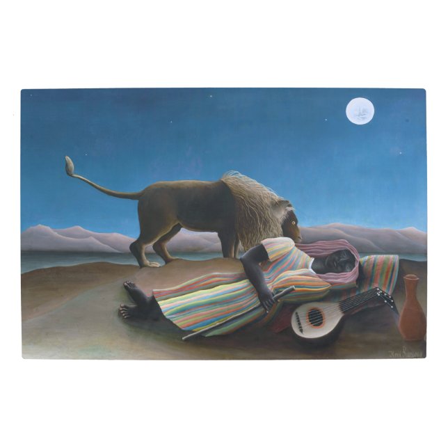Impresión En Metal Henri Rousseau - El gitano durmiente (Anverso)