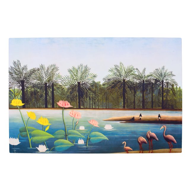 Impresión En Metal Henri Rousseau - Los flamencos (Anverso)