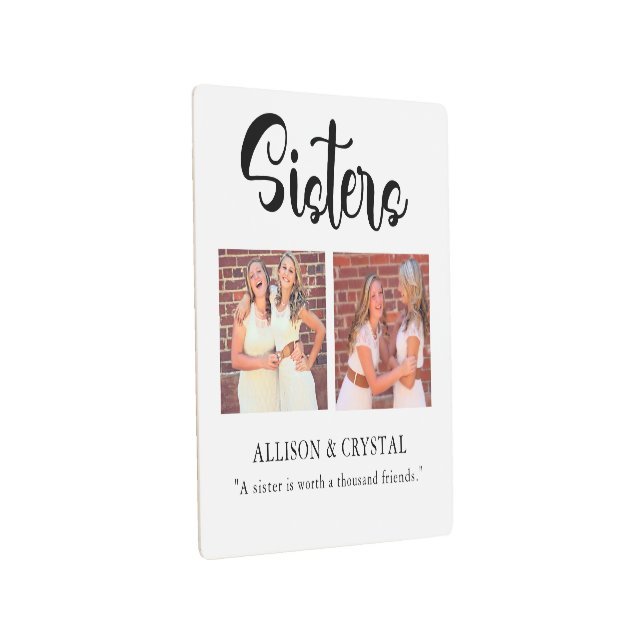 Impresión En Metal  Hermanas Caligrafía 2 Collage de fotos Cita a her (3/4)