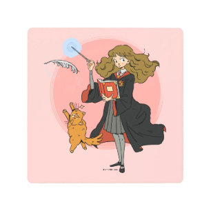 Impresión En Metal Hermione y Crookshanks Wingardium Leviosa