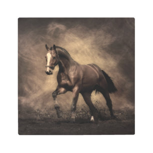 Impresión En Metal Hermosa almohada de caballo marrón