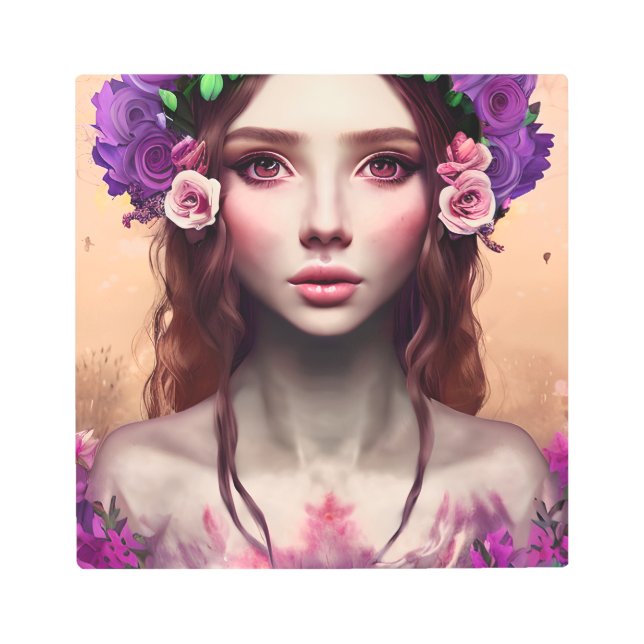 Impresión En Metal Hermosa encantadora Fantasy AI Art (Anverso)