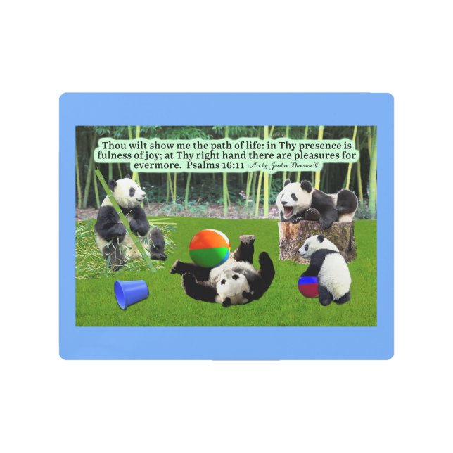 Impresión En Metal Hermosa Escritura Panda: Salmos 16:11 (Anverso)