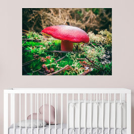 Impresión En Metal Hermosa seta silvestre en un campo otoñal