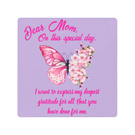 Impresión En Metal Hermosas mariposas personalizan el día de la madre