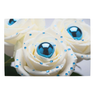 Impresión En Metal hermosas perlas azules rosas blancas