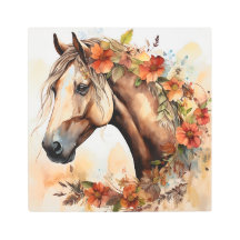Hermoso caballo con flores de Bonito