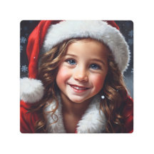 Hermoso Chica sonriente Santa Claus Scandinavian