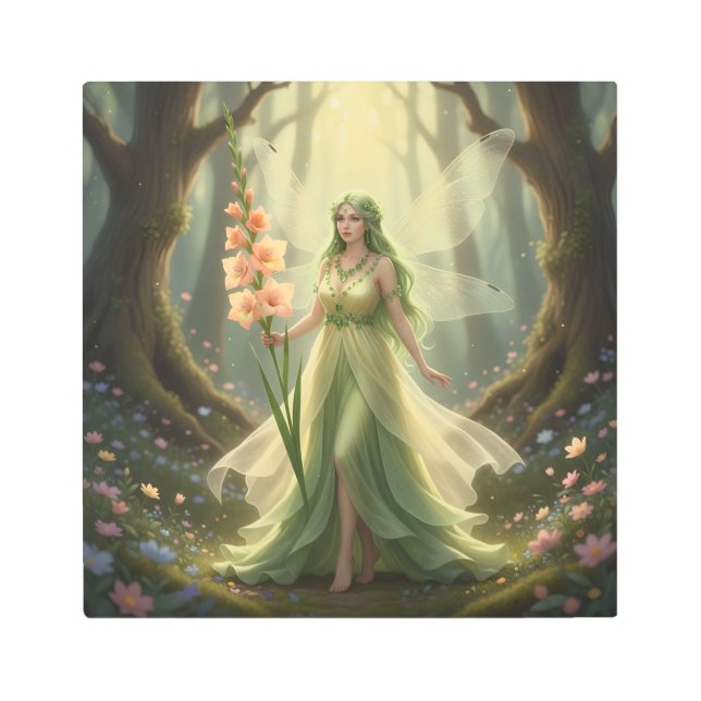 Impresión En Metal Hermoso Fairy August Peridot (Anverso)