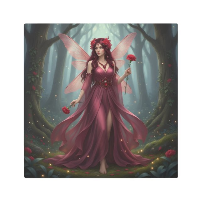 Impresión En Metal Hermoso Fairy de Garnet en Enero (Anverso)