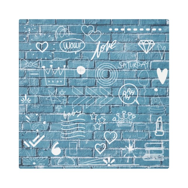 Impresión En Metal Hermoso graffiti en pared caligrafía verde (Anverso)