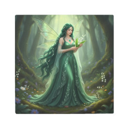 Impresión En Metal Hermoso Hada de Esmeralda Mayo