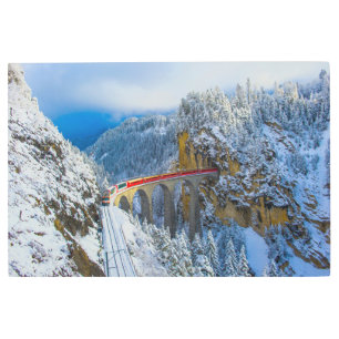Impresión En Metal Hielo y nieve Bernina Express, Suiza