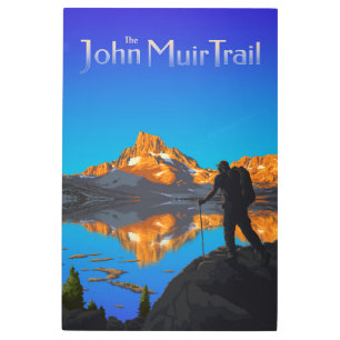 Impresión En Metal Hiker y pico de banner - Camino de John Muir - Log