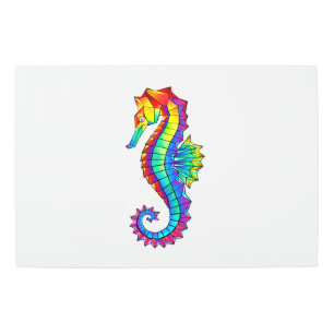 Impresión En Metal Hipoahoría marino poligonal arcoiris