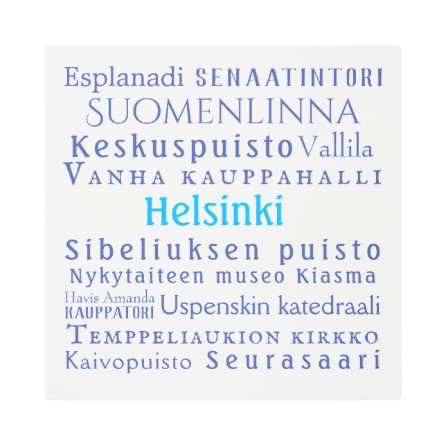 Impresión En Metal Hitos de Helsinki (Anverso)